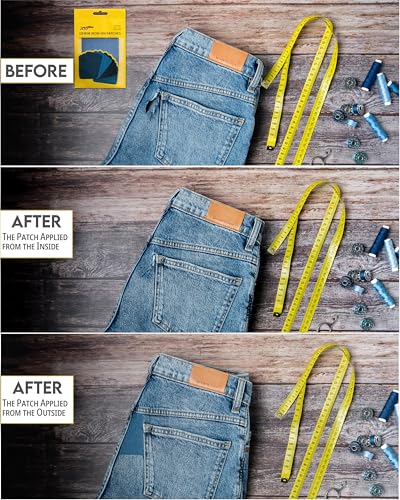 ZEFFFKA 2 Pack of Denim Iron-on Patches Repair Kit - 12pcs, 3"x4.25", 100% Cotton, Strongest Glue, Assorted Blue Shades - Image 5