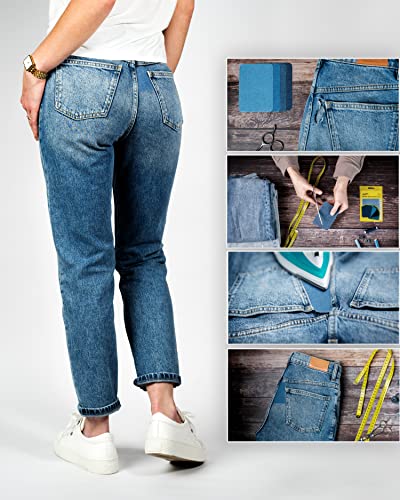 ZEFFFKA 2 Pack of Denim Iron-on Patches Repair Kit - 12pcs, 3"x4.25", 100% Cotton, Strongest Glue, Assorted Blue Shades - Image 4