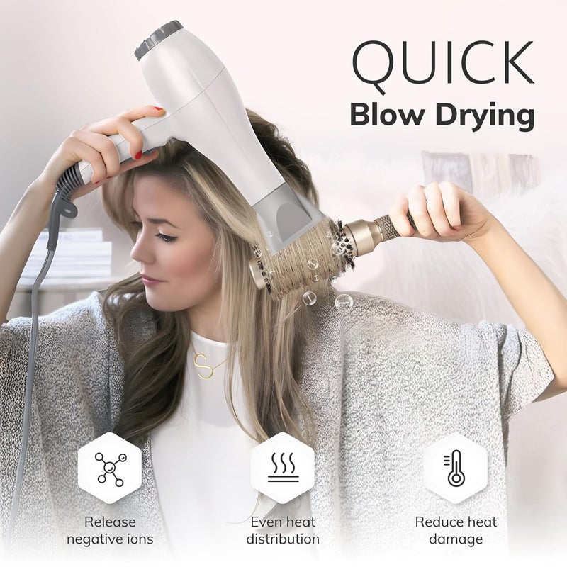 Sndyi Small Round Brush for Blow Out, Nano Thermal Ceramic Ionic Round Hair Brush with Boar Bristles, Boost Shine & Volume, For Short Hair with Quick Blow Drying & Salon Styling - 2.3'', Barrel 1.3'' - Image 4