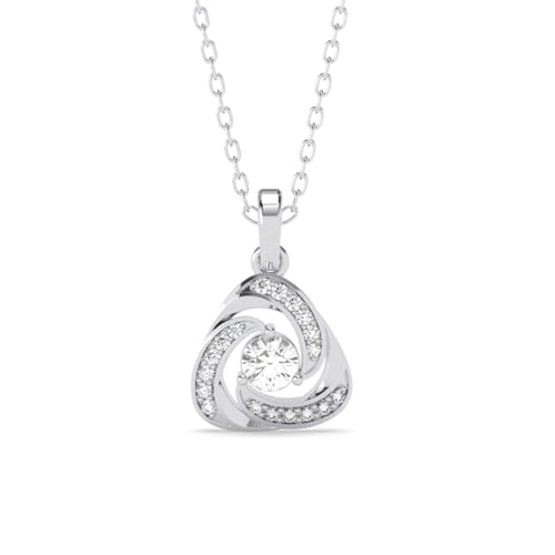 Clara 925 Sterling Silver Bianca Solitaire Pendant Chain Necklace | Platinum Plated, Swiss Zirconia | Gift for Women and Girls - Image 1