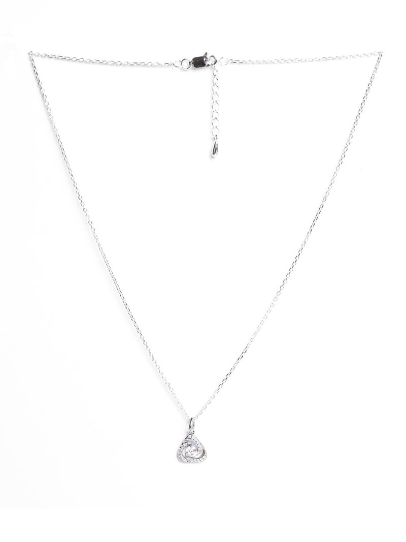 Clara 925 Sterling Silver Bianca Solitaire Pendant Chain Necklace | Platinum Plated, Swiss Zirconia | Gift for Women and Girls - Image 4