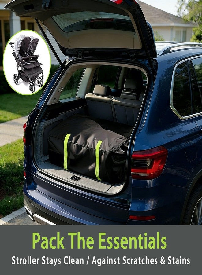 Mootikar Stroller Bag for Airplane, Airplane Travel Essentials, Stroller Cover for Air Travel, Gate Check Bag, Padded Car Seat Travel Bag Backpack for Airplane，31.5" H x 17.7" W x 17.7" D,Black - Image 3