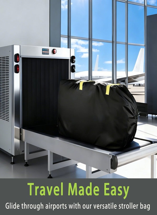 Mootikar Stroller Bag for Airplane, Airplane Travel Essentials, Stroller Cover for Air Travel, Gate Check Bag, Padded Car Seat Travel Bag Backpack for Airplane，31.5" H x 17.7" W x 17.7" D,Black - Image 4