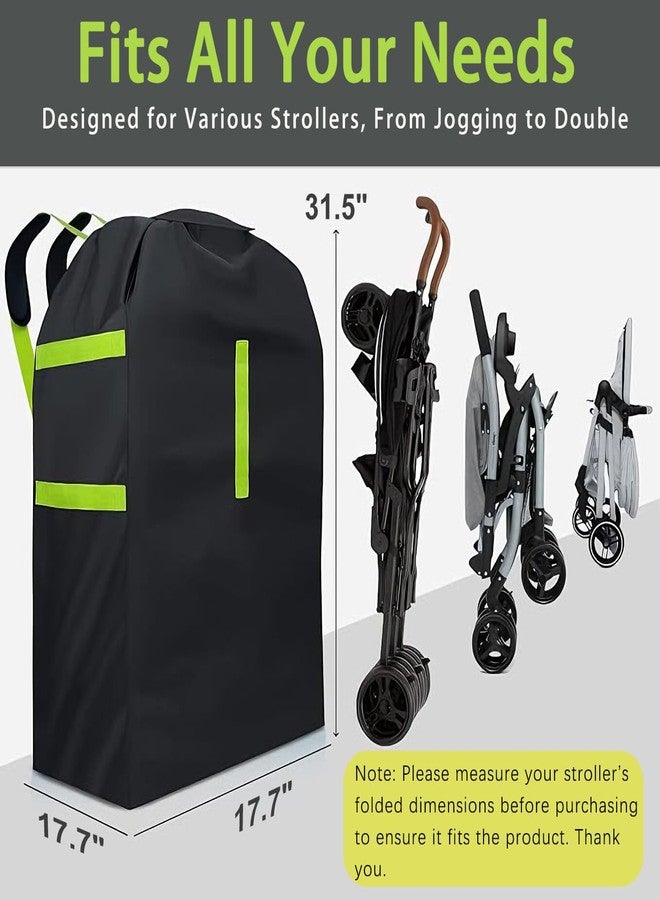 Mootikar Stroller Bag for Airplane, Airplane Travel Essentials, Stroller Cover for Air Travel, Gate Check Bag, Padded Car Seat Travel Bag Backpack for Airplane，31.5" H x 17.7" W x 17.7" D,Black - Image 2
