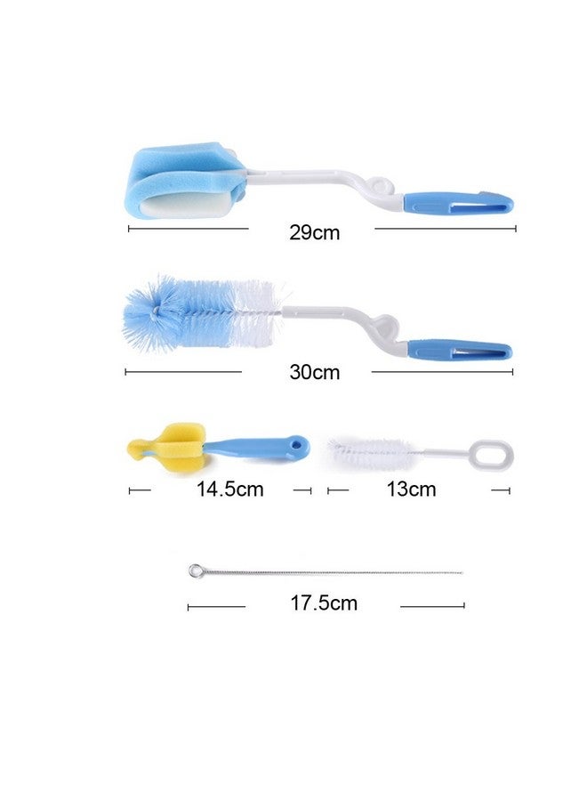 HONBAY Bottle Brush Cleaner Kit With Teat Cleaner And Straw Brushes 360 Degree Rotating 5 Pcs Within One Set Comes In Different Size Selections Random Color - Image 3