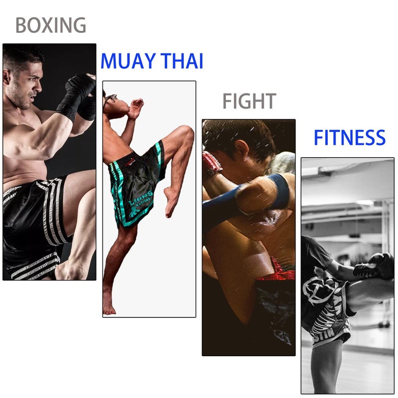 SOTF Boxing Shorts for Men Training Muay Thai Shorts Women Kickboxing Shorts for Kids Black2 Small Waist 23", Weight 78-99LB - Image 4