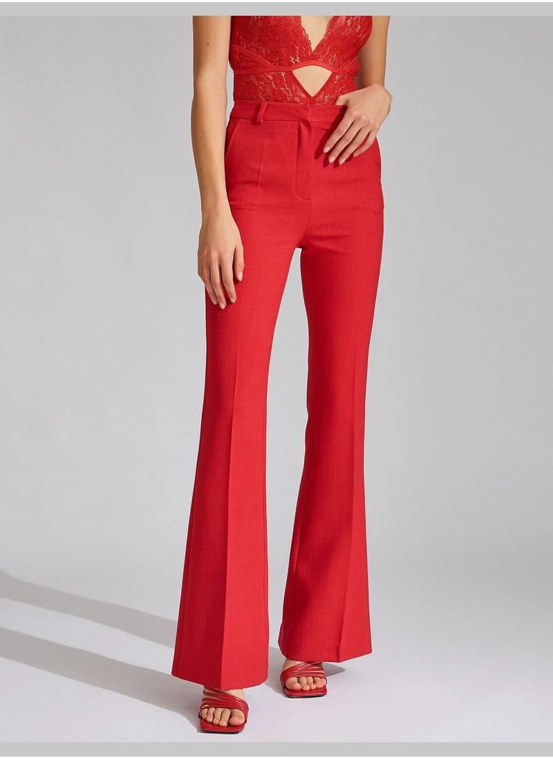 كوتون High Waist Flared Trousers