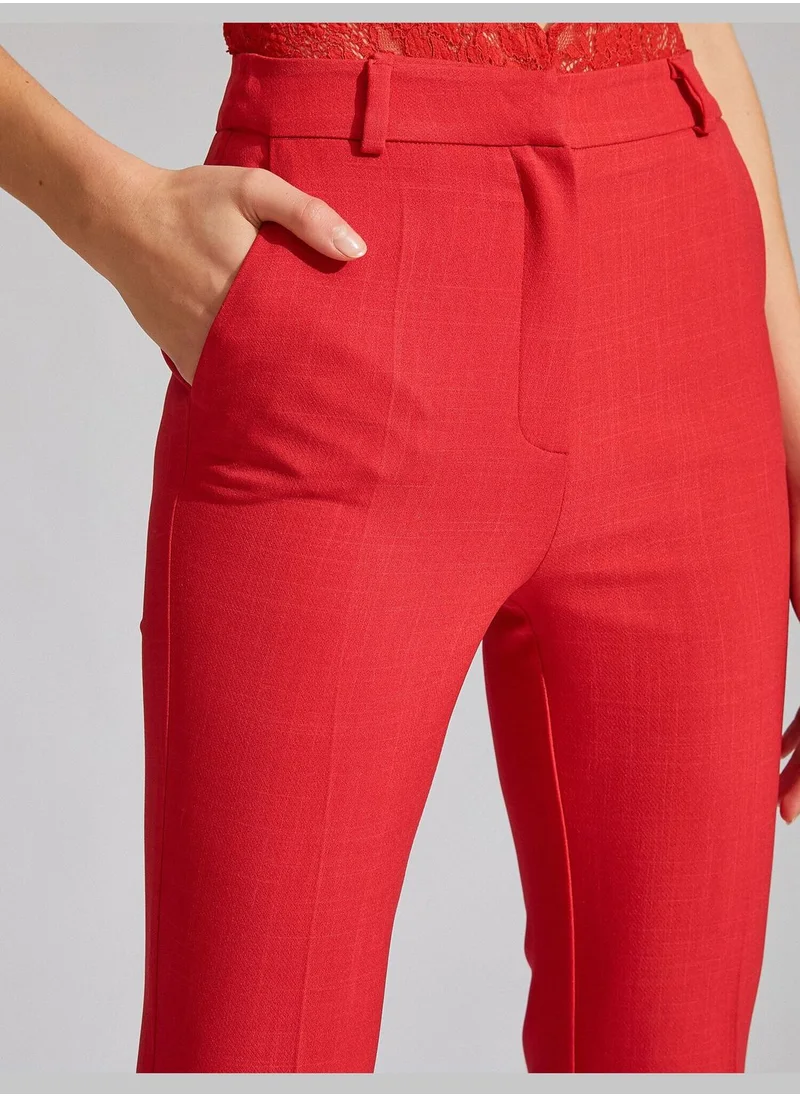 كوتون High Waist Flared Trousers