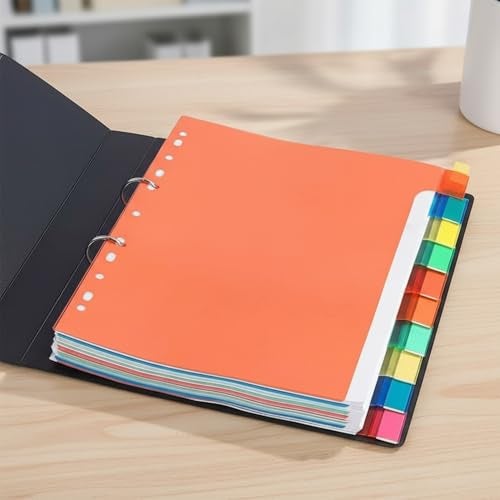 Shuban 10 Sheets A4 Size Binder Index Divider (10 Insertable tab Sheets) - Separators for Box Files, Lever Arch Files, Binders 11 Holes Punched - Multicolor Tabs for Office, School, Home - Image 5