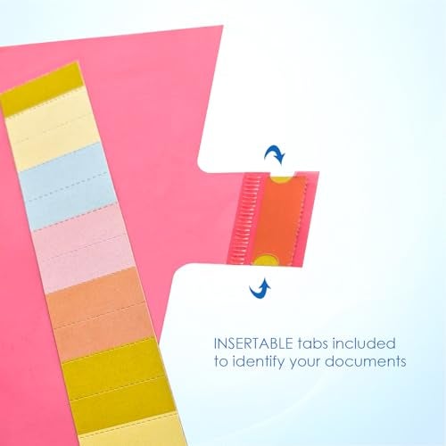 Shuban 10 Sheets A4 Size Binder Index Divider (10 Insertable tab Sheets) - Separators for Box Files, Lever Arch Files, Binders 11 Holes Punched - Multicolor Tabs for Office, School, Home - Image 4
