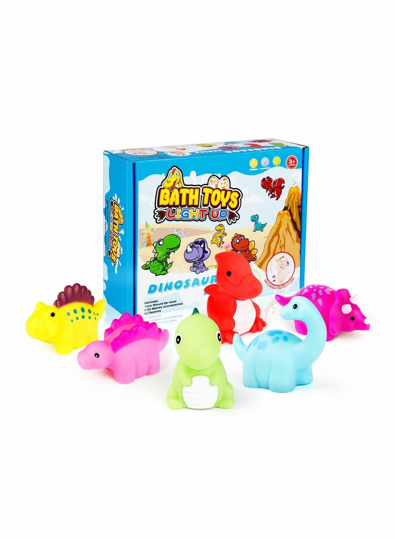 SYOSI Dinosaur Bath Toys Light-Up 6 Packs Floating Bath Toys Set for Baby Toddlers Kids in Birthday Shower Pool Bath Toys Boys Girls Children Preschool Bathtub Bathroom - Image 4