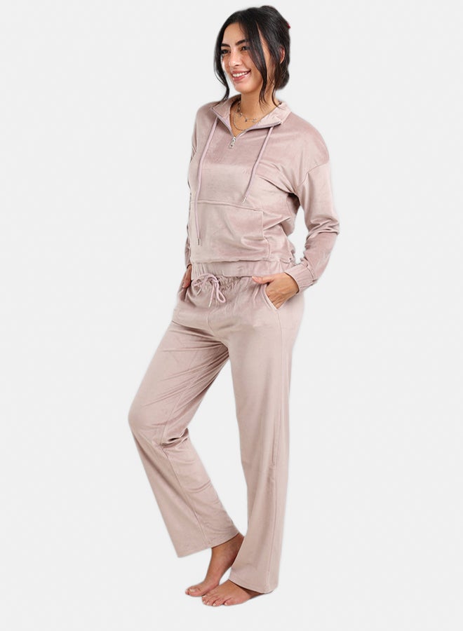 Carina Velvet High Neck Pyjama Set - Image 2