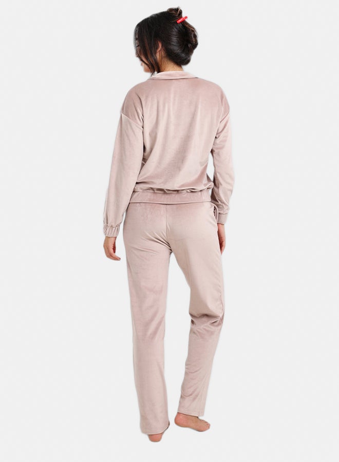 Carina Velvet High Neck Pyjama Set - Image 3