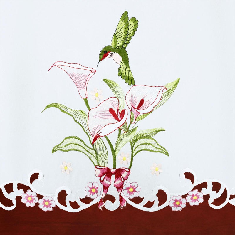 Simhomsen Embroidered Hummingbird Kitchen Window Curtain Swag and Tiers Set for Spring and Summer (Hummingbird) - Image 4
