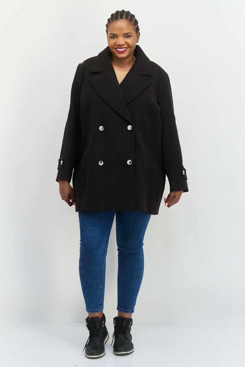 forever new Women Textured Trench Coat, Black - Image 3