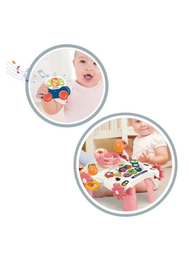 5-in-1 Multifunctional Baby Push Walker & Musical Activity Toy -Pink