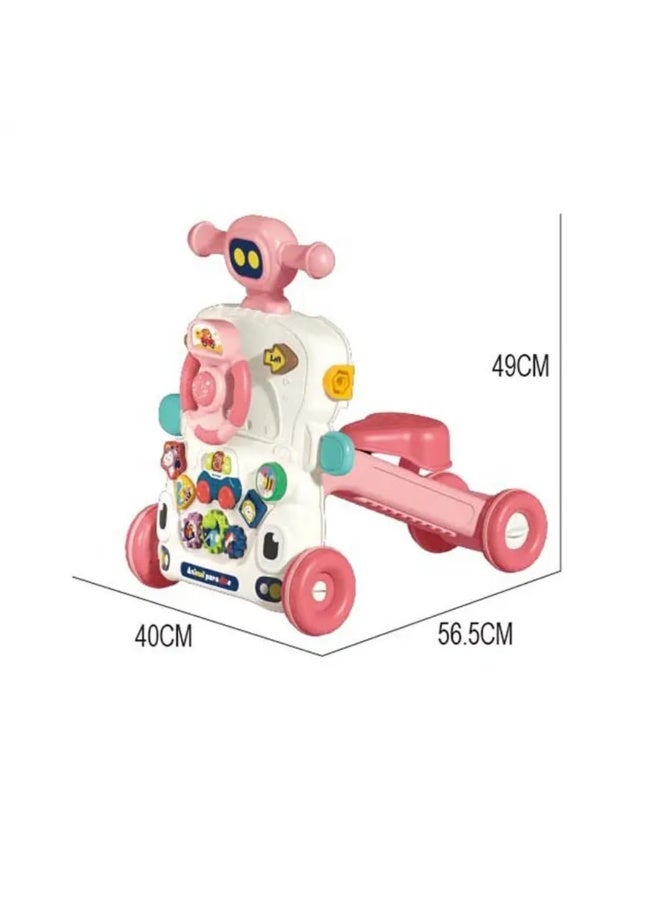 5-in-1 Multifunctional Baby Push Walker & Musical Activity Toy -Pink