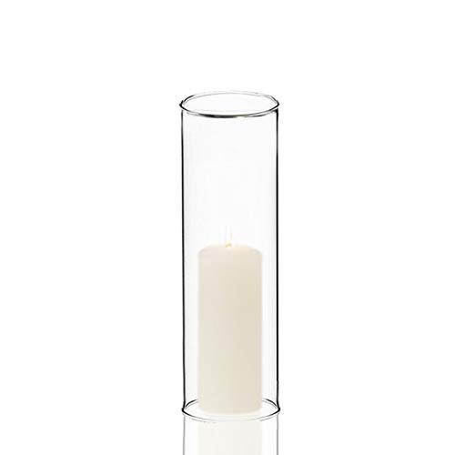 CYS EXCEL 2 PCS (H:9.5" D:4") Open Ended Glass Hurricane Candleholder Tube Shade | Multiple Size Choices Open Flame Candle Chimney Tube Cover | Bottomless Cylinder - Image 4