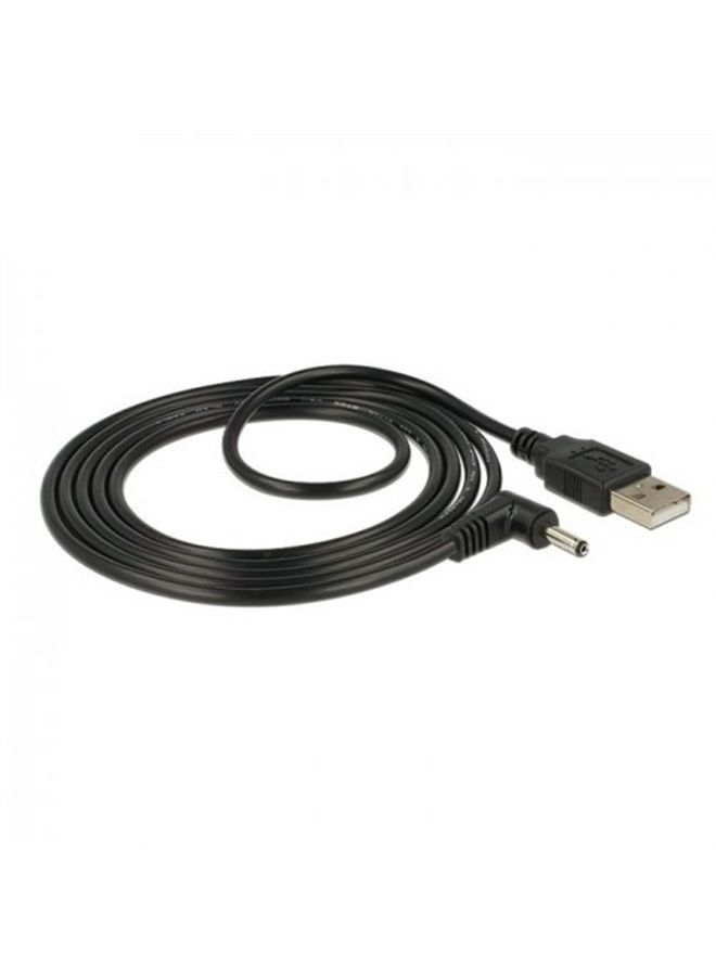 Cablecc USB 2.0 Male to Right Angled 90 Degree 3.5mm 1.35mm DC Power Plug Barrel 5v Cable 80cm - Image 1