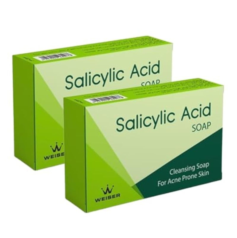 WEISER Salicylic Acid Soap, Cleansing Soap for Acne Prone Skin 45GM Pack of 2 - Image 1