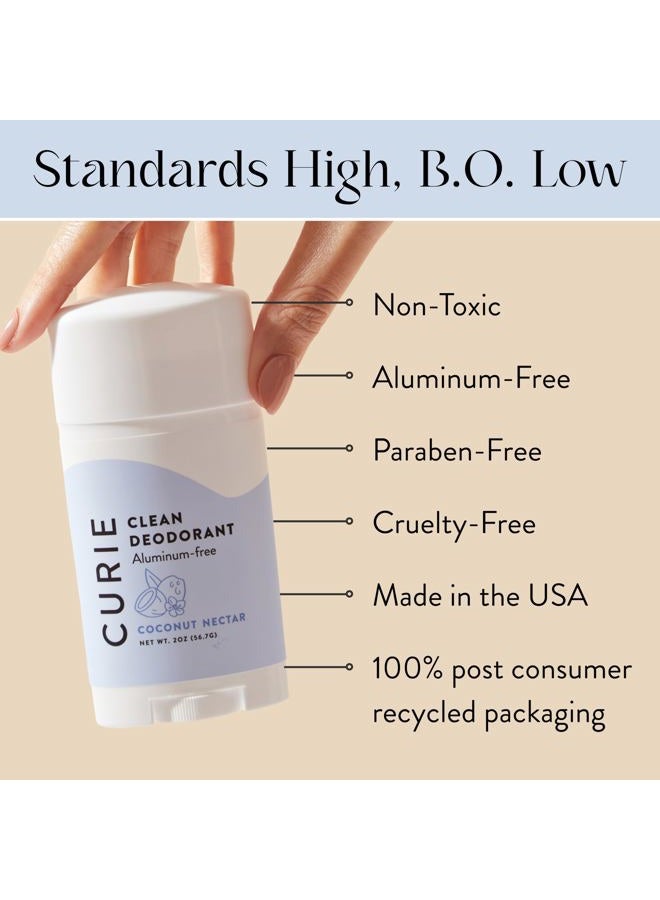 Curie Aluminum Free Deodorant - Coconut Nectar 2oz Stick -Natural Deodorant, Paraben Free, Cruelty Free, Non-Toxic - Image 2