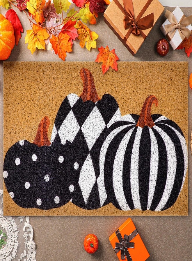 Drydiet Fall Door Mat Fall Imitation Coir Welcome Doormat Outdoor Mat Autumn Farmhouse Floor Mats Entrance Door Rugs for Front Porch Indoor Home Thanksgiving, 17.7 x 30 inches - Image 4