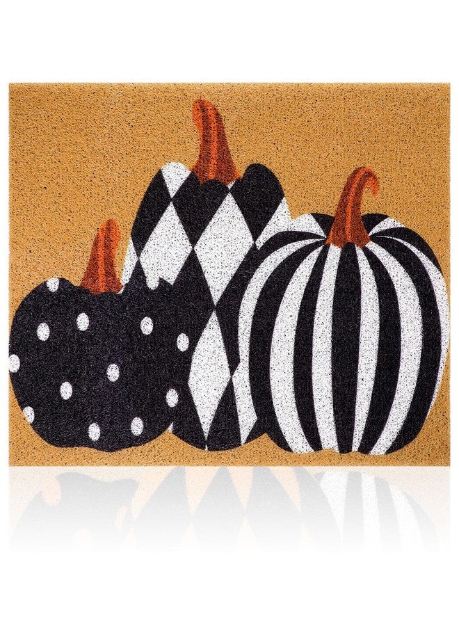 Drydiet Fall Door Mat Fall Imitation Coir Welcome Doormat Outdoor Mat Autumn Farmhouse Floor Mats Entrance Door Rugs for Front Porch Indoor Home Thanksgiving, 17.7 x 30 inches - Image 1