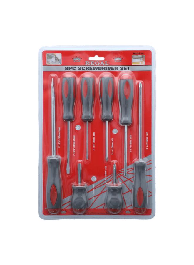 Regal Tools 8-Piece Mechanics Screwdriver Set Grey and Red 