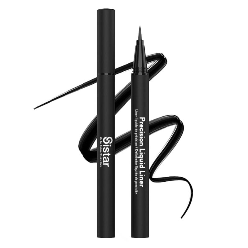 Sistar Eye Contour Precision Liquid Liner Ultra Black Eyeliner Pen Waterproof Formula Long Lasing 2 Pack