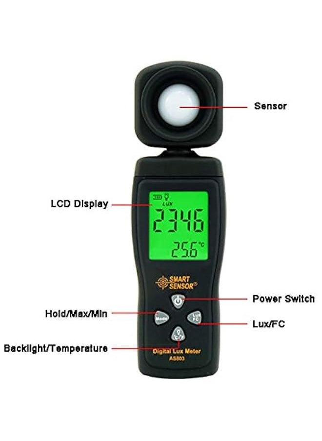 Arabest Lux Meter for Photography LED Light Intensity Measurement Pocket Digital Sensor Brightness Grow Plants Illuminance.  - Image 2