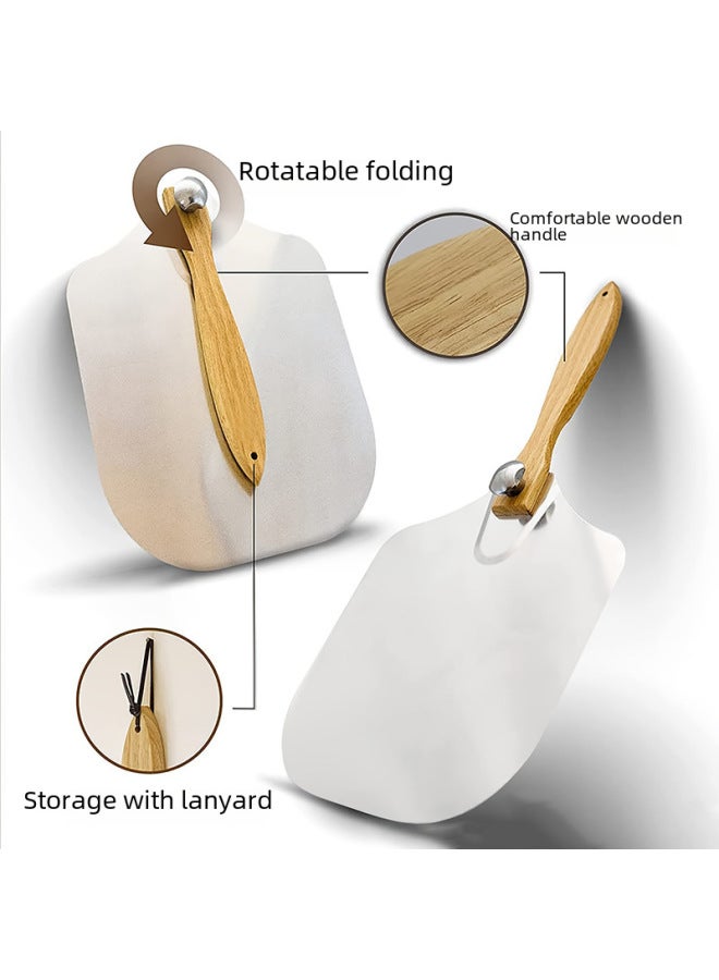 Rotatable Foldable Aluminum Pizza Peel Paddle Baking Food Transfer Spatula Detachable Cake Tray Kitchen Cooking Utensils-Specifications:Folding Pizza Shovel + One Black Glove (exquisite Box)  - Image 4