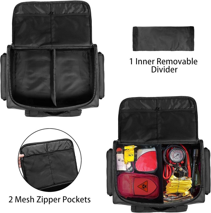 samdew Underseat Storage Bag Fit for SuperCrew Cab, Truck Under Seat Organizer with 1 Detachable Inner Divider & Anti-Slip Bottom for Full Size Trucks, Black - Image 4