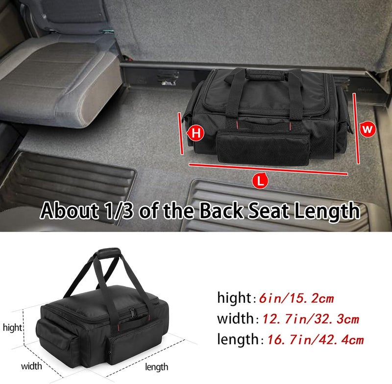 samdew Underseat Storage Bag Fit for SuperCrew Cab, Truck Under Seat Organizer with 1 Detachable Inner Divider & Anti-Slip Bottom for Full Size Trucks, Black - Image 3