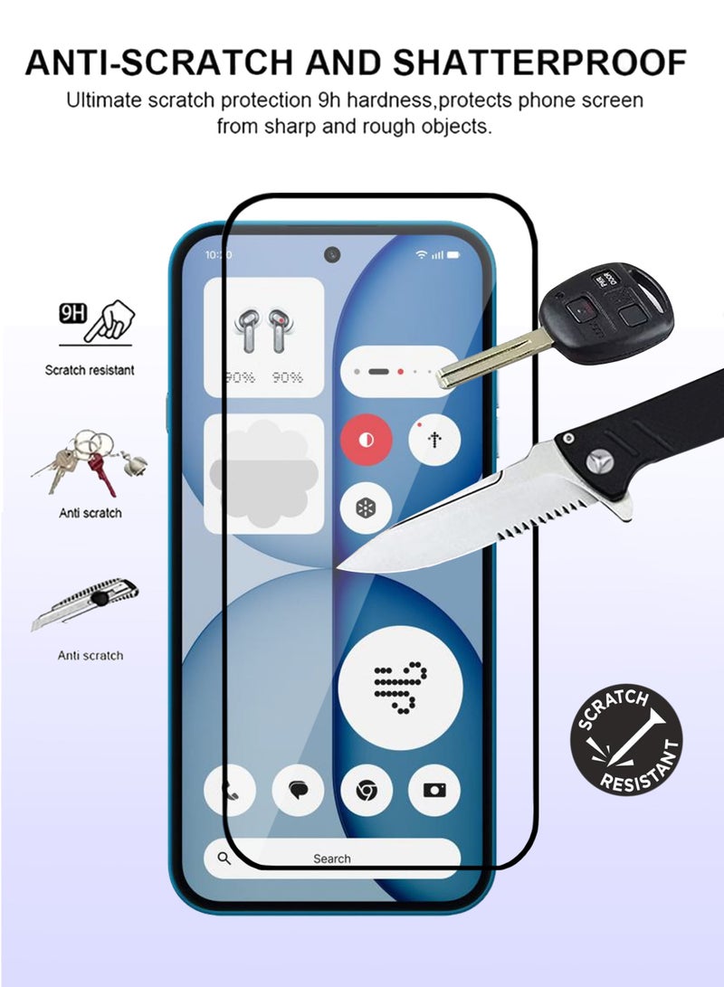 JOMILA Nothing Phone 4A Screen Protector 2 Pack - Premium Full Screen Tempered Glass For Nothing Phone 4A , High Transparency, Delicate Touch, Anti-Explosion, Smooth Arc Edges, Easy Installation - Image 2