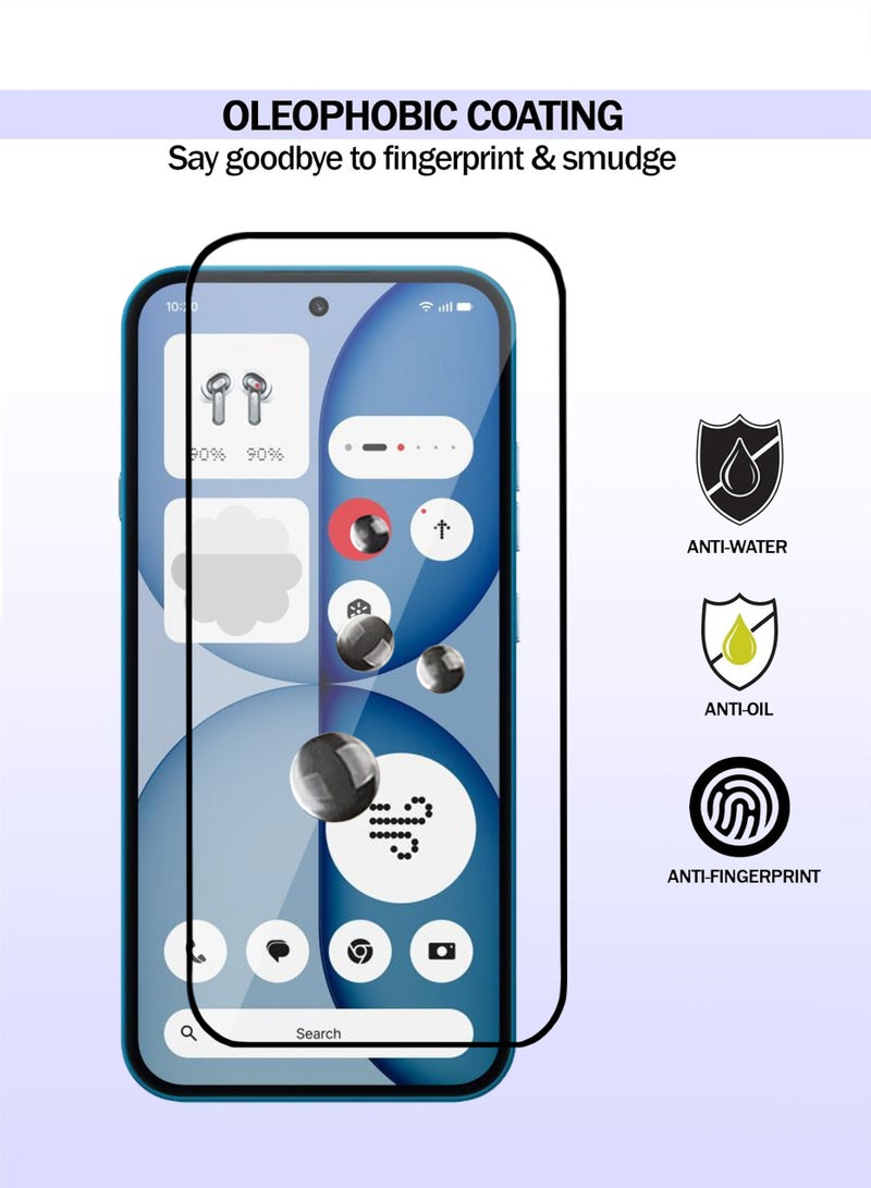 JOMILA Nothing Phone 4A Screen Protector 2 Pack - Premium Full Screen Tempered Glass For Nothing Phone 4A , High Transparency, Delicate Touch, Anti-Explosion, Smooth Arc Edges, Easy Installation - Image 3