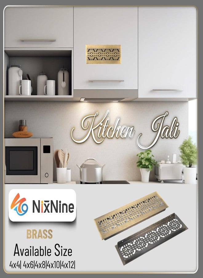 Nixnine Aluminium Kitchen Ventilation Jali/Ventilator Grill & Air Ventilation Jali, Kitchen Jali for Home, Kichen, Office, Finish- BASS & Size -(10.2x15.3x0.2cm) 4x6 Inch Pack of 1 - Image 4