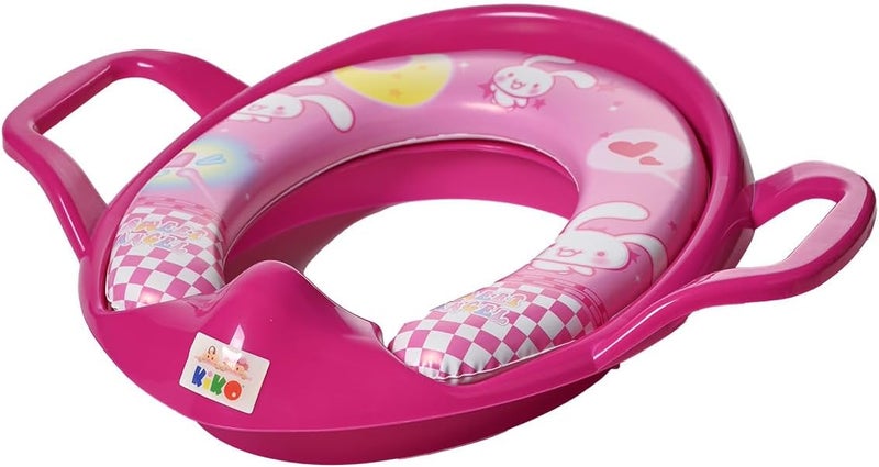KIKO 01-11440 Pink Toilet Training Seat with Handles and Non-Slip Base