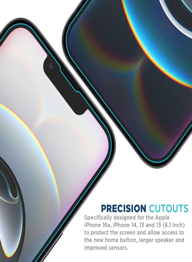 Tech Armor for Apple iPhone 16E Screen Protector, iPhone 14, 13 and 13 Pro Tempered Glass 6.1 Inch - Ballistic, Case Friendly, Easy Install, Sensor Protection, HD, 9H Hardness - 3 Pack - Image 5