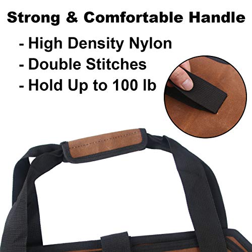 GameXcel Firewood Carrier Log Bag Waxed Canvas Log Tote Bag for Indoor Fireplace Log Holders with Handle Large Fire Wood Carriers for Outdoor Fire Pit Fireplace Wood Stove Accessories Log Bag - Image 3