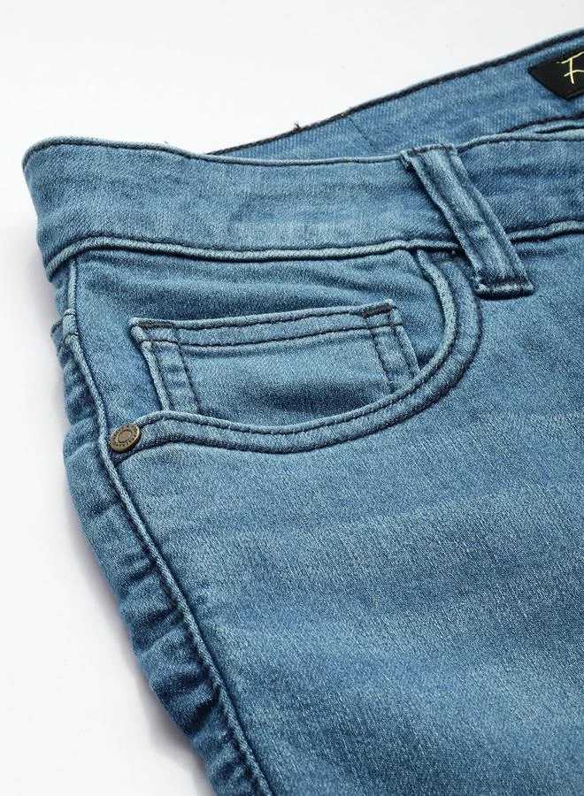 Freehand Blue Freehand Women Mid Rise Slim Fit Solid Jeans for Women | Best Price UAE