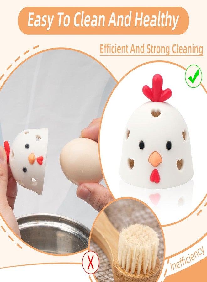 TULOBI 2PCS Silicone Egg Cleaner for Fresh Eggs, Egg Washer for Fresh Eggs, Egg Scrubber for Fresh Eggs, Egg Washer for Fresh Eggs, Reusable Cleaning Tools for Chicken Coop Accessories (White + Brown) - Image 5
