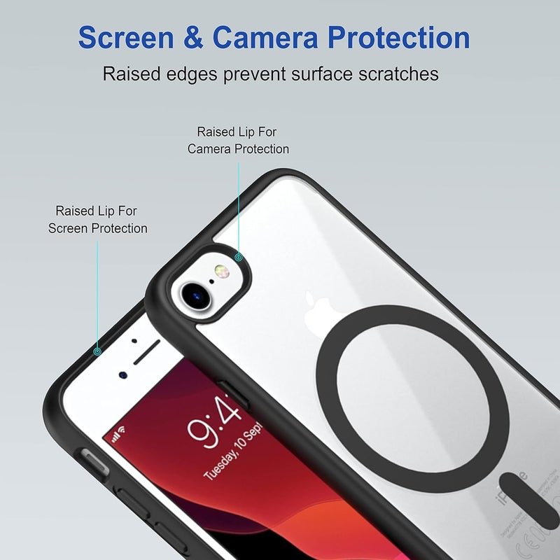 ZAPCASE غطاء خلفي لجهاز آيفون 7/8 / SE 2020 | متوافق مع غطاء خلفي لجهاز آيفون 7/8 / SE 2020 | غطاء خلفي مقاوم للخدوش | أسود - Image 4