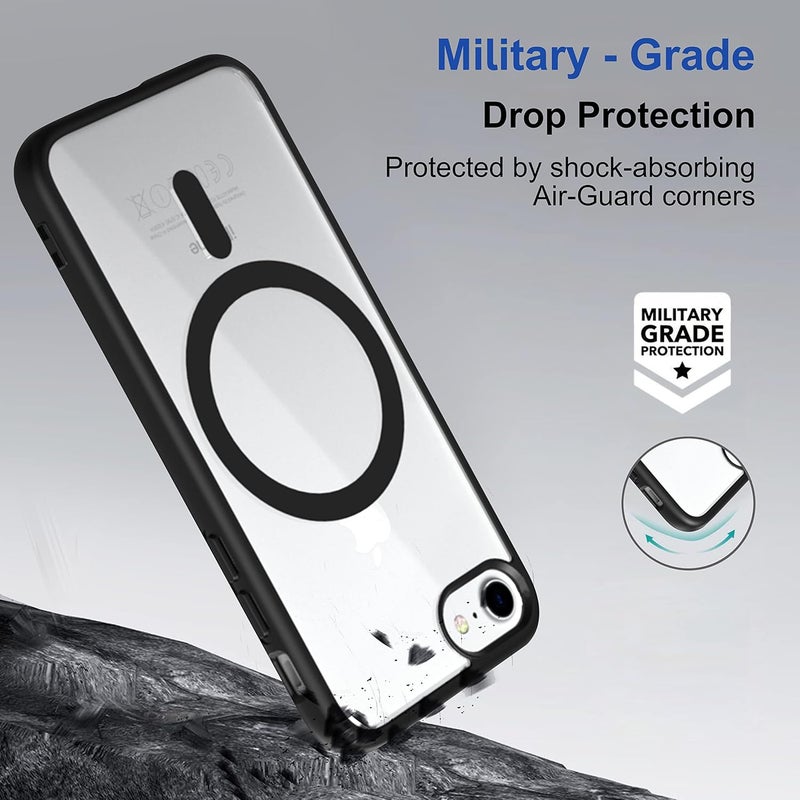 ZAPCASE غطاء خلفي لجهاز آيفون 7/8 / SE 2020 | متوافق مع غطاء خلفي لجهاز آيفون 7/8 / SE 2020 | غطاء خلفي مقاوم للخدوش | أسود - Image 3