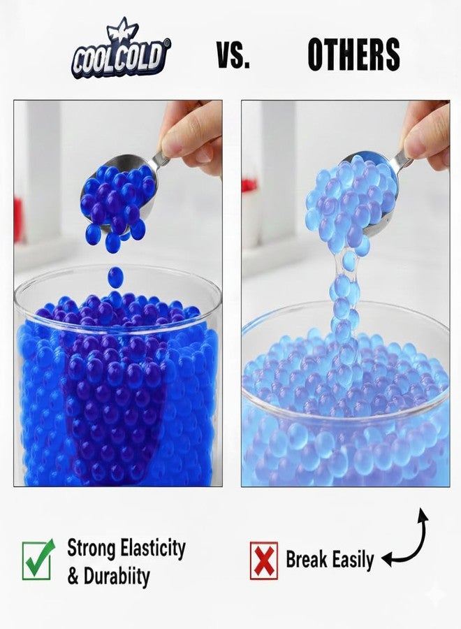 COOLCOLD Gel Blaster Refill Ammo - 50,000 Rounds of 7-8mm Non-Toxic Water Beads for Gel Guns - Safe for Adults 15+ - Transparent Blue Gel Bullets - Pack of 5 - Also Ideal as Home Decor Vase (Blue) - Image 3