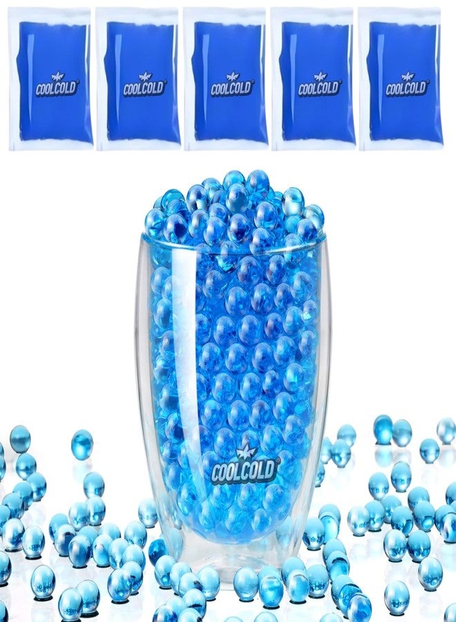 COOLCOLD Gel Blaster Refill Ammo - 50,000 Rounds of 7-8mm Non-Toxic Water Beads for Gel Guns - Safe for Adults 15+ - Transparent Blue Gel Bullets - Pack of 5 - Also Ideal as Home Decor Vase (Blue) - Image 1