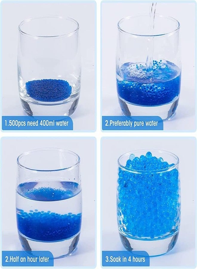 COOLCOLD Gel Blaster Refill Ammo - 50,000 Rounds of 7-8mm Non-Toxic Water Beads for Gel Guns - Safe for Adults 15+ - Transparent Blue Gel Bullets - Pack of 5 - Also Ideal as Home Decor Vase (Blue) - Image 4