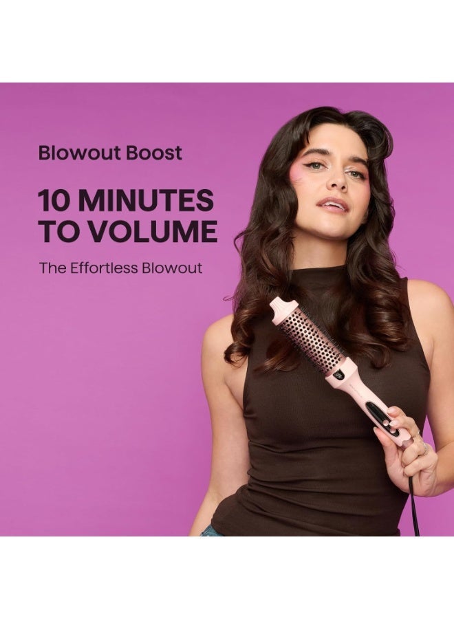 Wavytalk Thermal Brush, Blowout Boost 1.5 inch Heated Round Brush for Blowout Look, Dual Voltage, Pink, Sakura, Tourmaline Ceramic, Negative Ion Technology, 5 Temperature Settings, Less Damage - Image 2