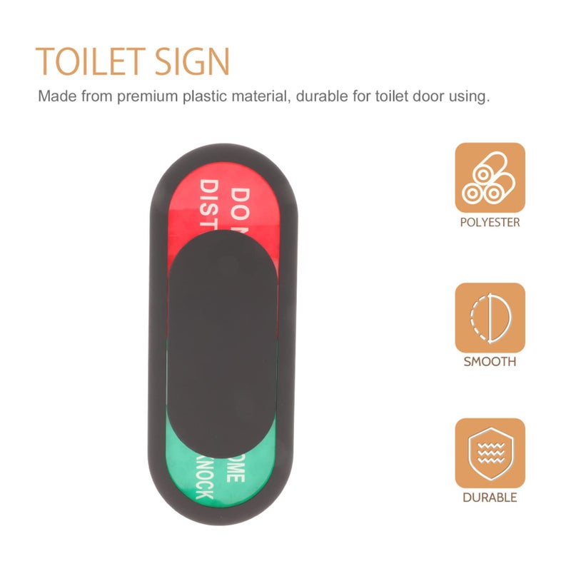 Black Toilet Privacy Sign Do Not Disturb Indicator Occupied Vacant Status Board Easy Install - Image 4