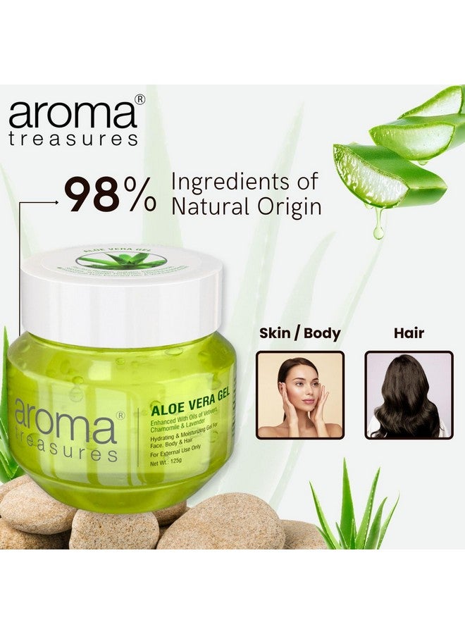 Aroma Treasures جل الألوة فيرا من أروما تريجرز للوجه والبشرة والجسم والشعر | جل ألوة فيرا خالي من البارابين لبشرة متألقة مناسب للرجال والنساء (125 جرام) (عبوة من 2)  - Image 5