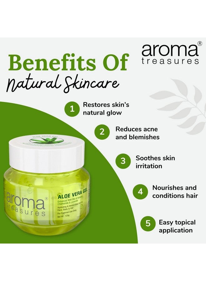 Aroma Treasures جل الألوة فيرا من أروما تريجرز للوجه والبشرة والجسم والشعر | جل ألوة فيرا خالي من البارابين لبشرة متألقة مناسب للرجال والنساء (125 جرام) (عبوة من 2)  - Image 4